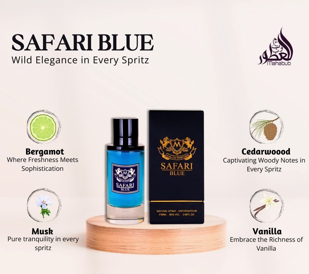 SAFARI BLUE 90ml EDP for Unisex By mahabub