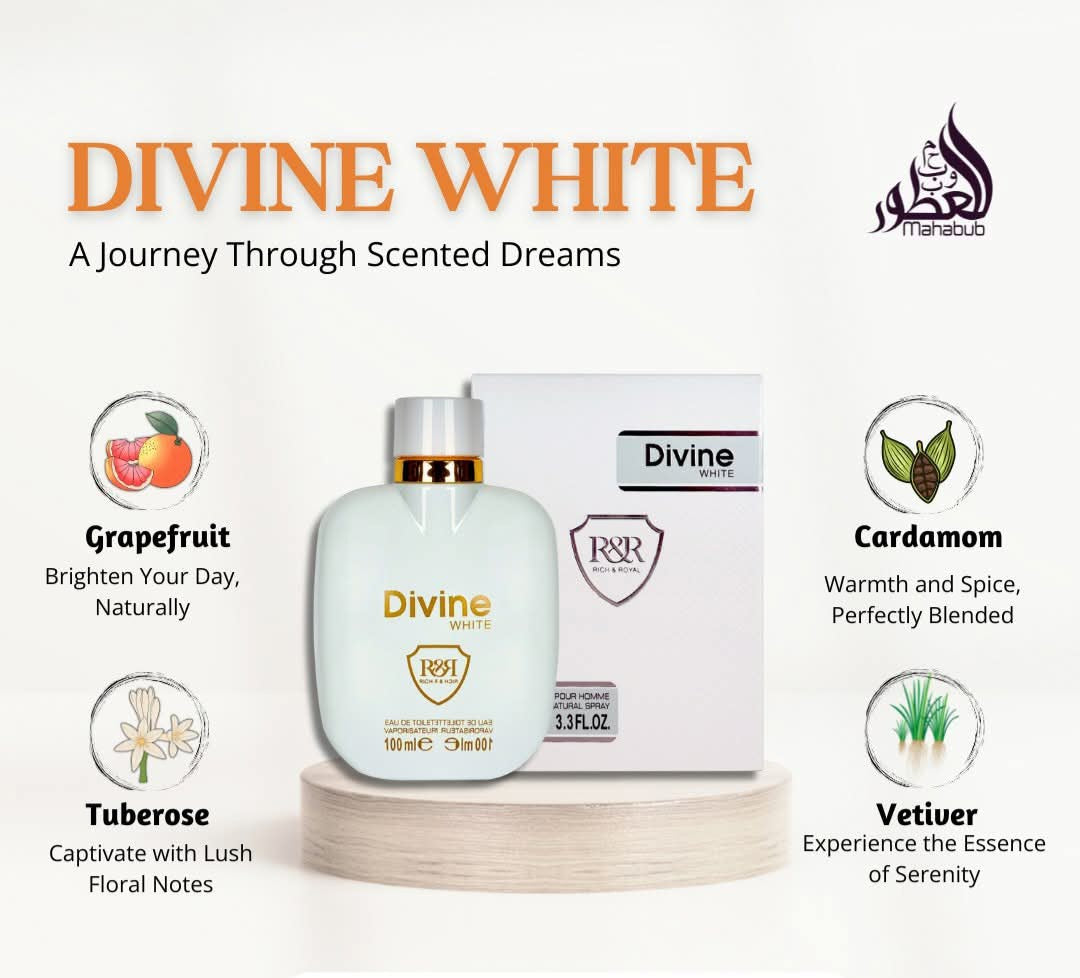 DIVINE WHITE 100ml for Unisex By mahabub perfume