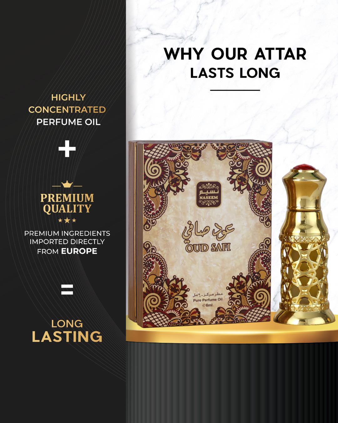 Oud Safi 6ml Oils perfumes EDP Unisex By NASEEM