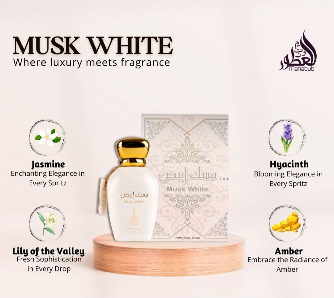 MUSK WHITE 100ml EDP for Unisex By mahabub perfumes