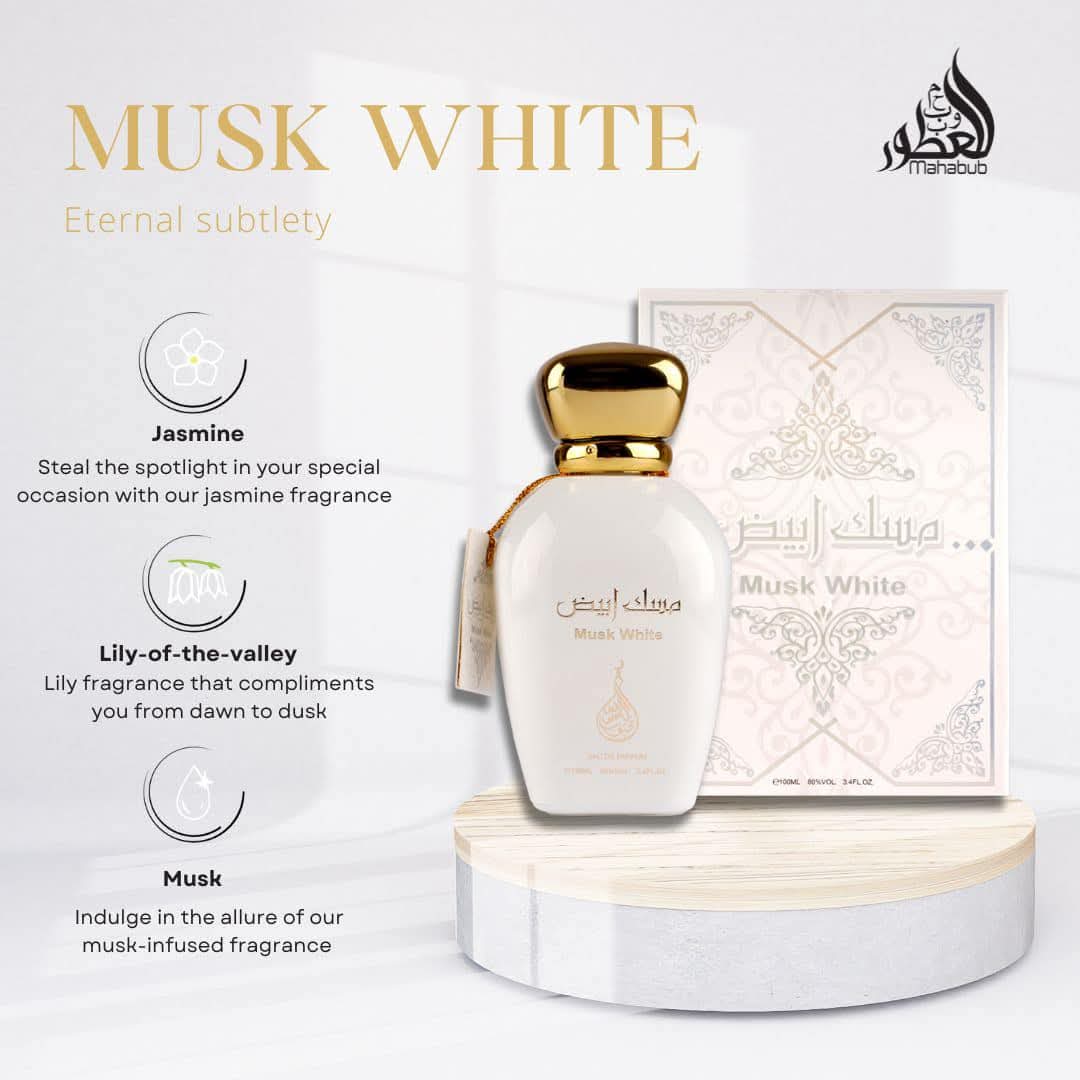 MUSK WHITE 100ml EDP for Unisex By mahabub perfumes