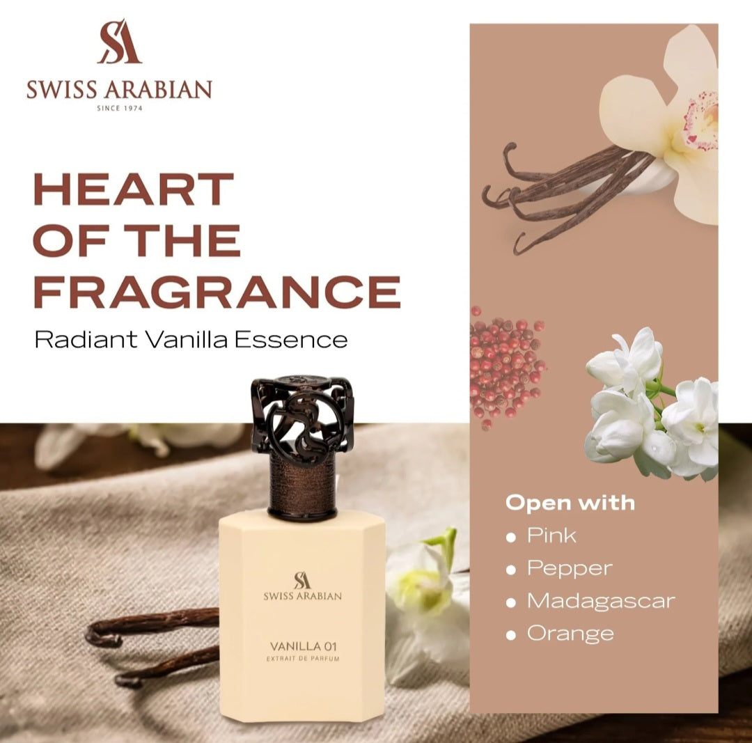 VANILLA 01 Extrait 50ml for Unisex By Swiss Arabian