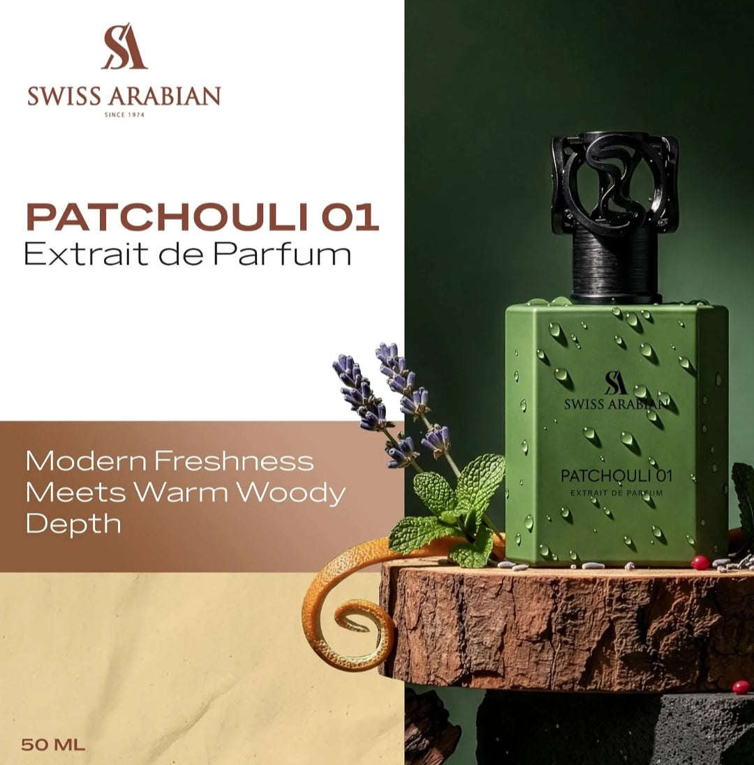 PATCHOULI 01 Extrait 50 for Unisex By Swiss Arabian