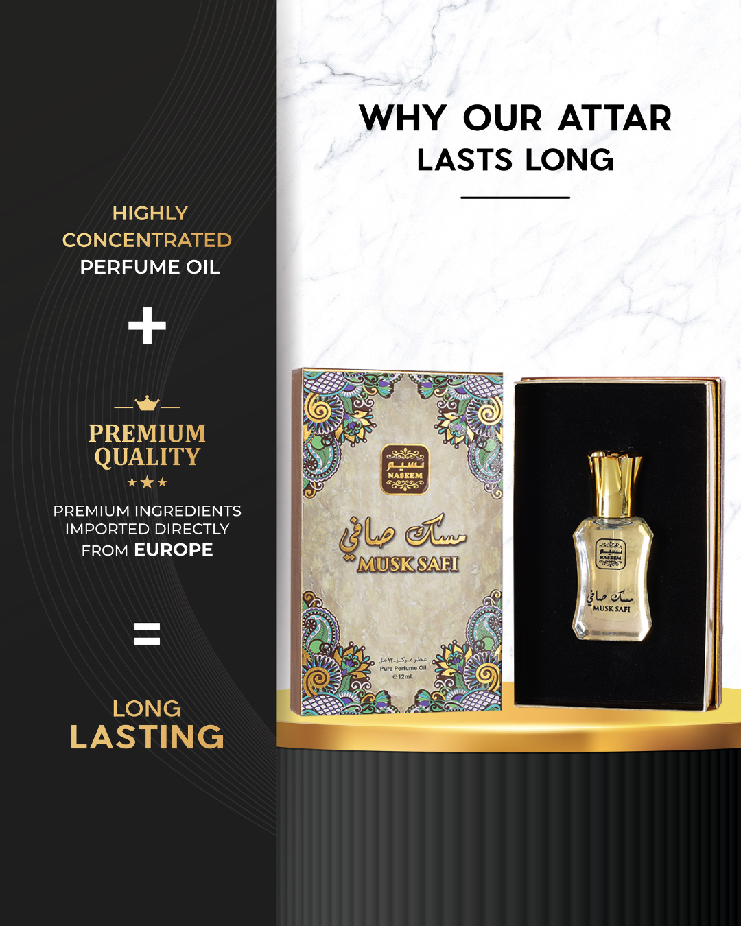 Musk Safi 12ml Oils perfumes By NASEEM Unisex